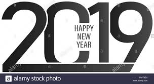 2019 Happy New Year Background With Black And White Colors