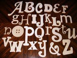 Unfinished Wooden Alphabet Set In Mixed