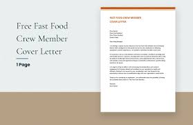 free food service cover letter template