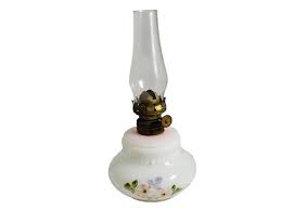 Milk Glass Oil Kerosene Lamp