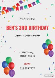 3rd birthday invitation card template