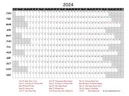 2024 yearly project timeline calendar