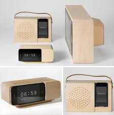 5 creative wooden alarm clock iphone docks