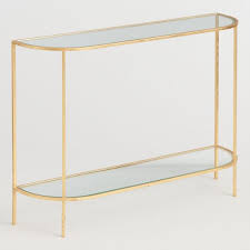 Rosalyn Glass Gold Leaf Console Table