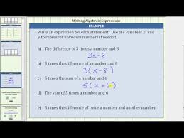 Write Algebraic Expressions From