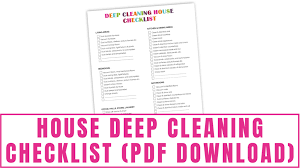 house deep cleaning checklist pdf