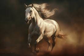 beautiful horse running free