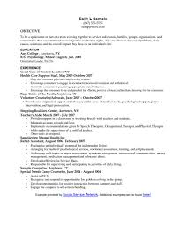 Cv Goal Statement Social Worker Resume Objective Statements And