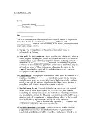 Sample Letter Of Intent
