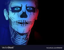 skeleton man makeup royalty free vector