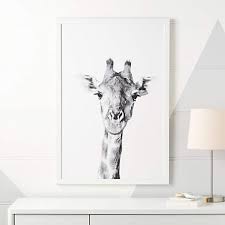 Giraffe Portrait Framed Wall Art Print