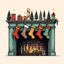 A Fireplace With A Stockings