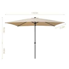 Tan Canopy Patio Umbrella Rectangular