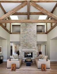 Floor to ceiling fireplace wall. 50 Sensational Stone Fireplaces To Warm Your Senses