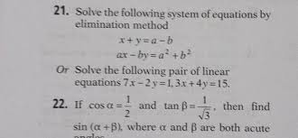 Equations By Elimination Method