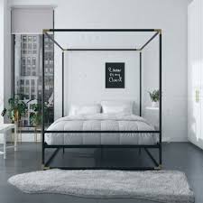 Cosmoliving by cosmopolitan cosmoliving celeste canopy metal, king size frame, black/gold bed. Black Canopy Beds You Ll Love In 2021 Wayfair