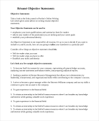 Resume Objective Example 8 Samples In Pdf Word