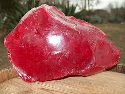 Slag Glass Rock Chunk Bright Blood Ruby