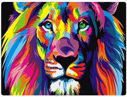 colorful lion painting