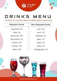 free drink menu template wepik