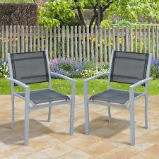 Outsunny Set Of 2 Outdoor Chairs Square