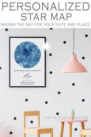 Unique Star Chart By Date And Place Custom Map Art