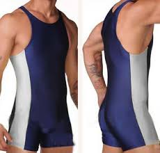 Details About Mens Blue Leotards Full Bodysuit Swimwear One