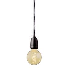 hanging lamp with black socket by nud