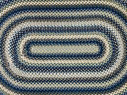 avocado teal cream oval wool braided rug
