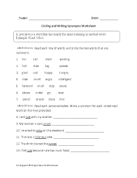 synonyms worksheets what is a synonym