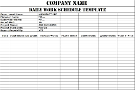daily work schedule templates free