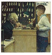 norman rockwell s watchmaker painting