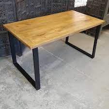 Once dry fitted, i added gorilla glue to the inside of the. Stainless Steel Dining Table With Wood Top Nadeau Charlotte