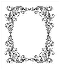 baroque scroll frame vector free