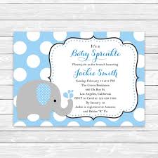 Blue Elephant Baby Sprinkle Editable Baby Shower Invitation Template