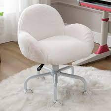 Decorating girl's room with cute desk chairs, title: Amazon Com Wahson Cute Desk Chair With Wheels Plush Children Animal Character Kids Girls Swivel Study Chair For Living Room Bedroom Home Office School Faux Fur Cream White Kitchen Dining