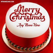 write name on merry christmas cake