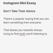 instagram behavioraleconomics twgram part 1 instagram mini essay don t take their advice why the popular notion of ldquoyou can always learn smth from anyonerdquo is a mistake