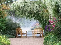 Hd Wallpaper Garden Fountain Benches