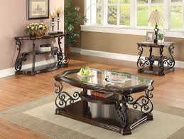 Dark Brown Coffee Table With Tempered