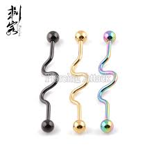 2019 14 Gauge Titanium Plated Industrial Wave Barbell Body Piercing Jewelry From Ekoo 9 29 Dhgate Com