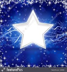 Blue Silver Christmas Star Background