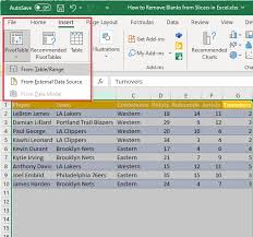 remove blanks from slicers in excel
