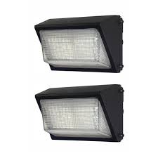 Probrite High Output 450 Watt Equivalent Integrated Outdoor Led Wall Pack 6800 Lumens Dusk To Dawn Outdoor Light 2 Pack Pwrw50 Pc 4k Bz 2pk The Home Depot
