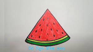 Vẽ Dưa Hấu/ Draw a Watermelon piece / Ve Dua hau - YouTube