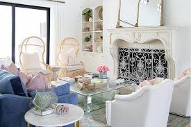 gold and pink living room design