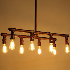 8 Light Industrial Pipe Pendant Lighting Vintage Ceiling Light Fixture