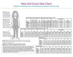 Girl Scout Uniforms Sizing Chart Layout Information On