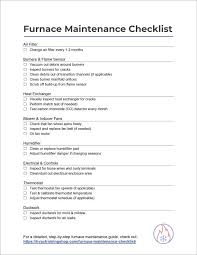 furnace maintenance checklist 8 easy