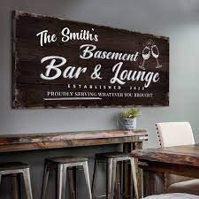 Basement Bar And Launge Sign Proudly